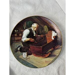 Norman Rockwell Grandpas Gift Collector Plate 1987 Edwin M Knowles COA Box
